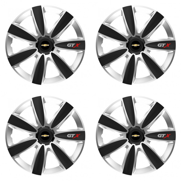 puklice pre  Chevrolet 16 GTX CARBON silver/black