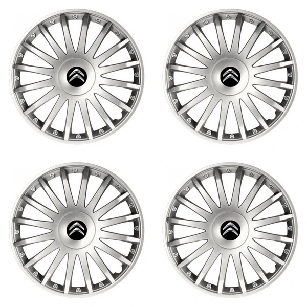 puklice pre  Citroen 16 CRYSTAL silver