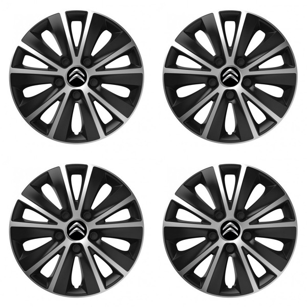 puklice pre  Citroen 14 RAPIDE silver and black