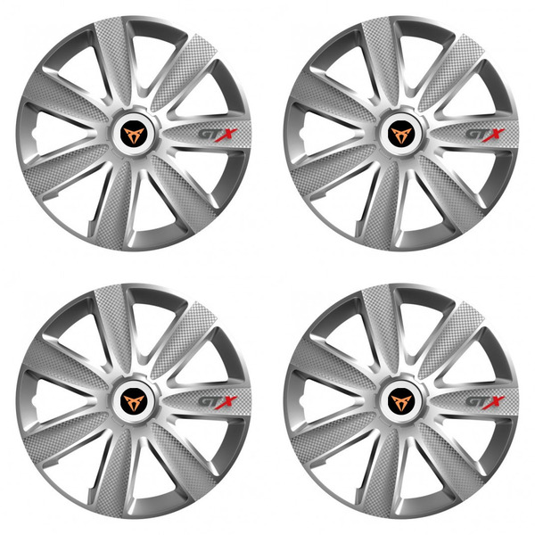 puklice pre  Cupra 14 GTX CARBON silver