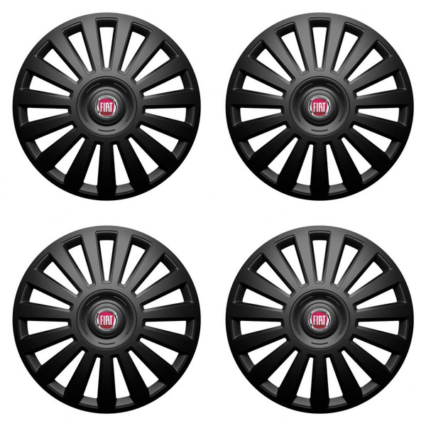 puklice pre  Fiat (červené) 14 Luxury black