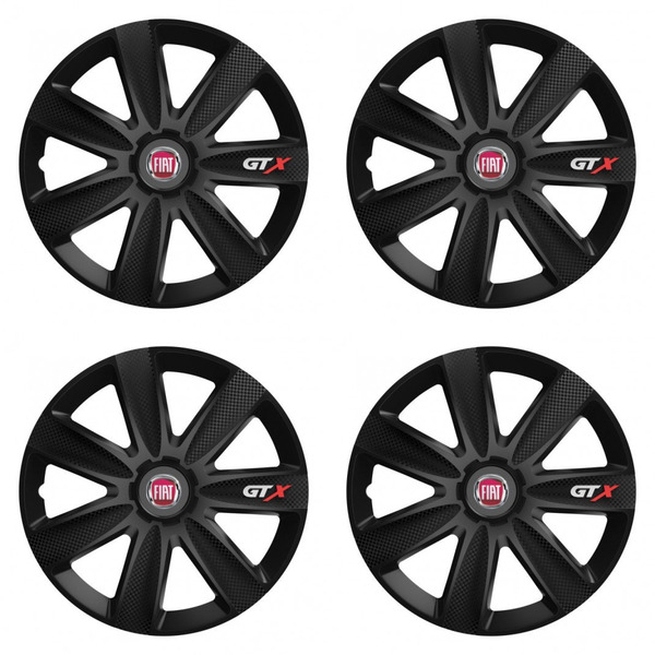 puklice pre  Fiat (červené) 14 GTX CARBON black