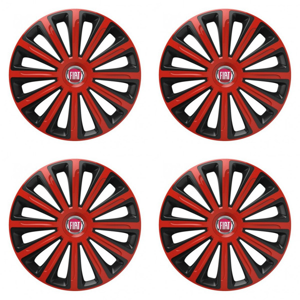 puklice pre  Fiat (červené) 15 TREND red and black