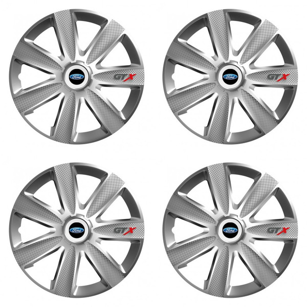 puklice pre  Ford 16 GTX CARBON silver
