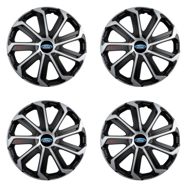 puklice pre  Ford 16 Evo black&silver