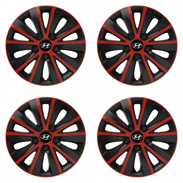 puklice pre  Hyundai 15 RAPIDE red and black