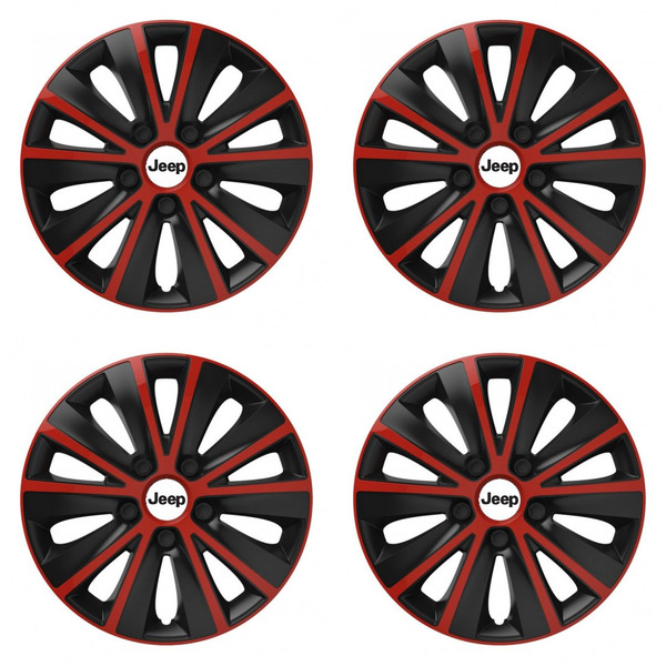 puklice pre  Jeep 16 RAPIDE red and black