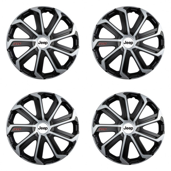 puklice pre  Jeep 14 Evo black&silver