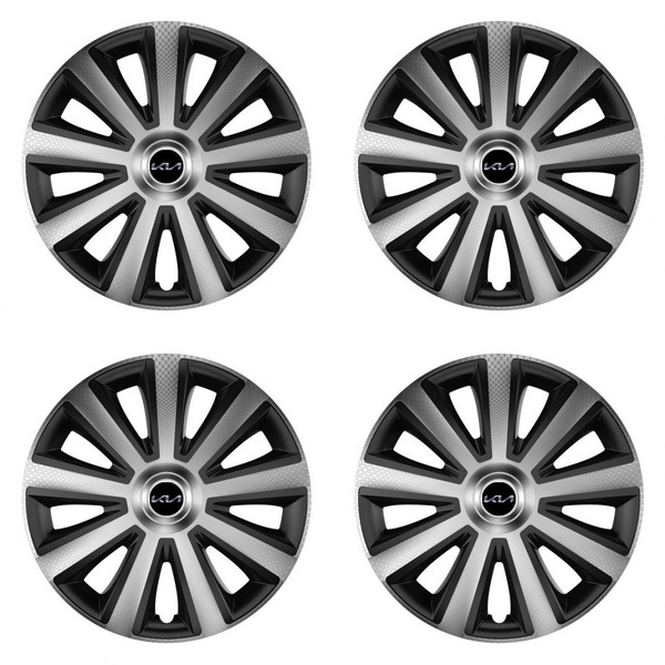 puklice pre  Kia (nové logo) 16 Aviator carbon silver&black
