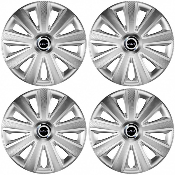 puklice pre  Kia (nové logo) 15 Aviator carbon silver