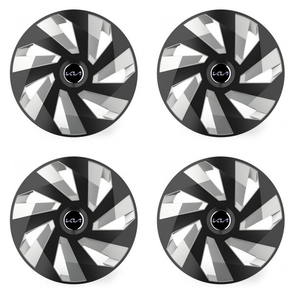 puklice pre  Kia (nové logo) 15 Vector RC black and silver