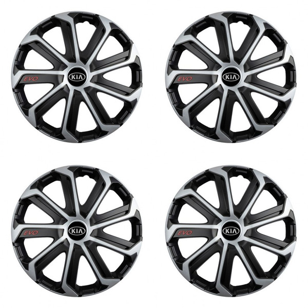 puklice pre  Kia (staršie logo) 14 Evo black&silver