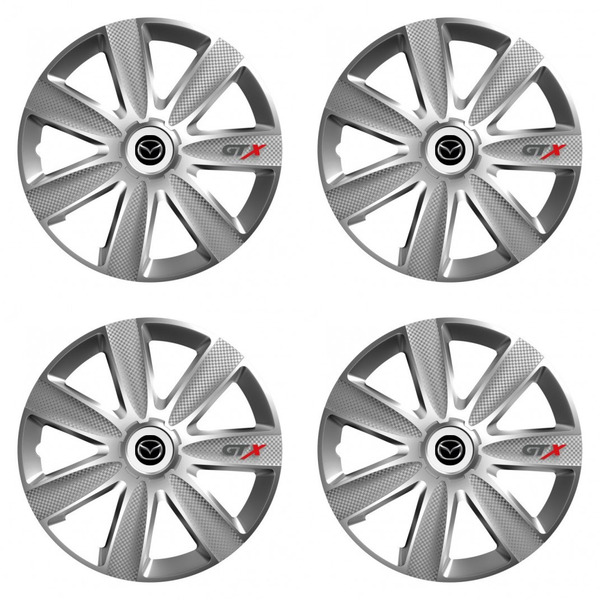 puklice pre  Mazda 14 GTX CARBON silver