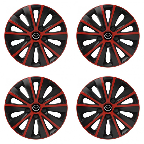 puklice pre  Mazda 14 RAPIDE red and black