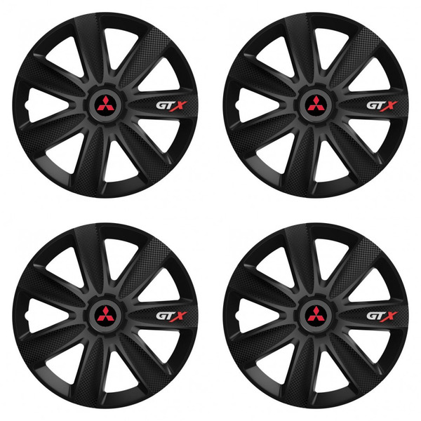 puklice pre  Mitsubishi (červené) 15 GTX CARBON black