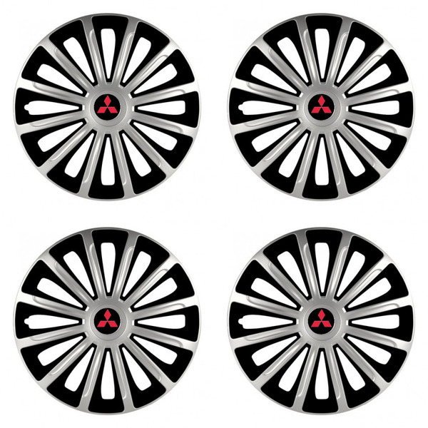 puklice pre  Mitsubishi (červené) 16 TREND silver and black