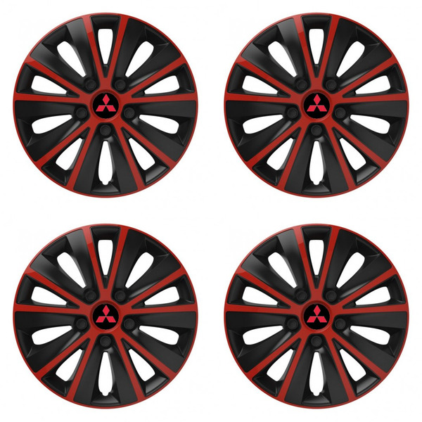 puklice pre  Mitsubishi (červené) 15 RAPIDE red and black