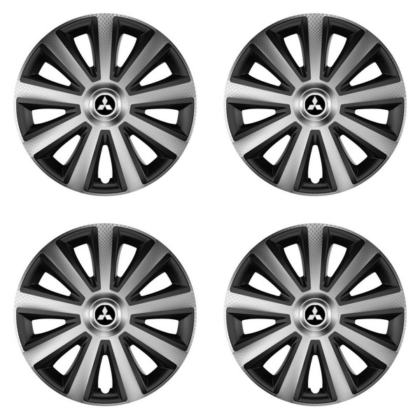 puklice pre  Mitsubishi (strieborné) 16 Aviator carbon silver&black