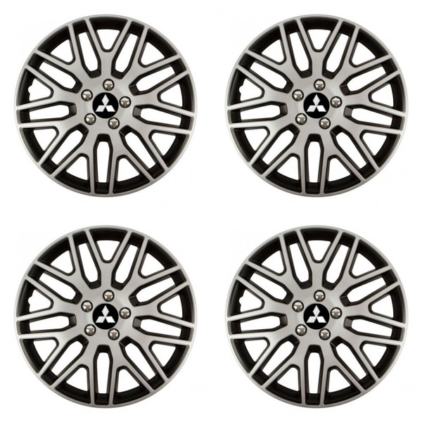 puklice pre  Mitsubishi (strieborné) 16 Dakar NC silver and black