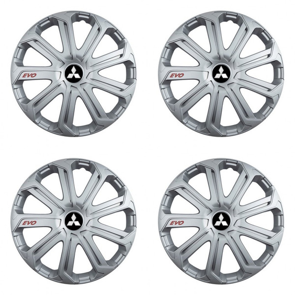 puklice pre  Mitsubishi (strieborné) 15 Evo silver