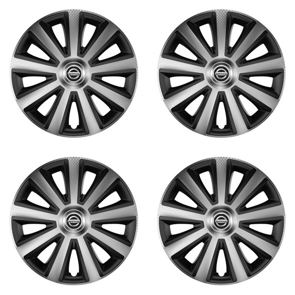 puklice pre  Nissan 16 Aviator carbon silver&black