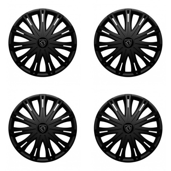 puklice pre  Peugeot (nové logo) 16 SPARK BLACK