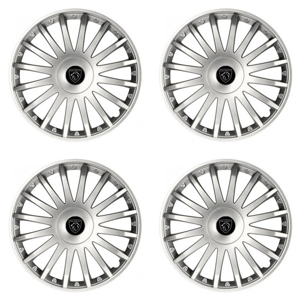 puklice pre  Peugeot (nové logo) 16 CRYSTAL silver