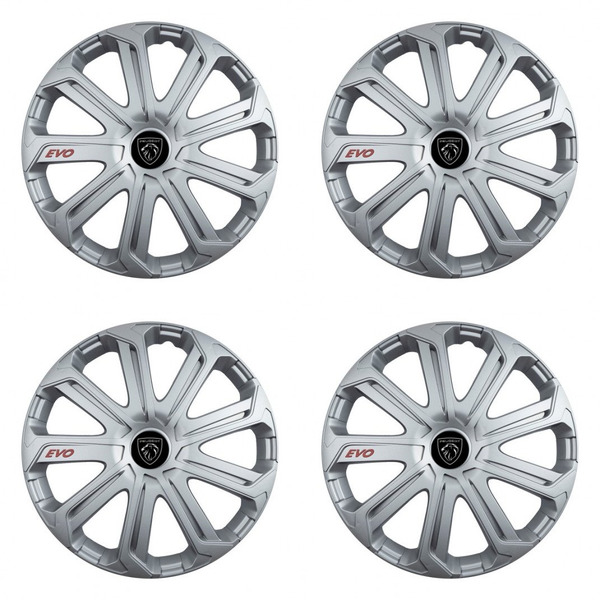 puklice pre  Peugeot (nové logo) 15 Evo silver
