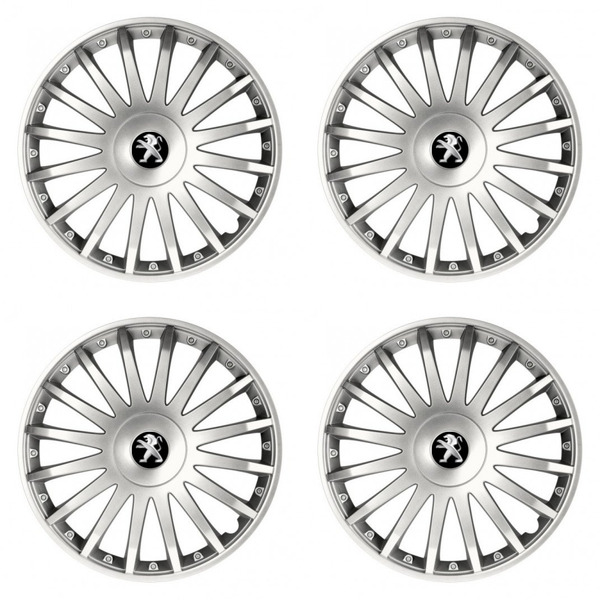 puklice pre  Peugeot (staršie logo) 16 CRYSTAL silver