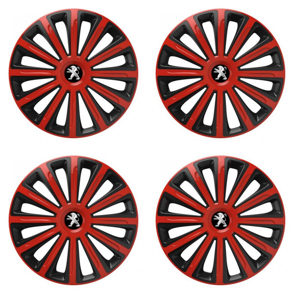 puklice pre  Peugeot (staršie logo) 16 TREND red and black