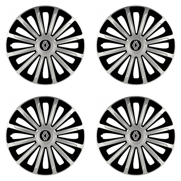 puklice pre  Renault (nové logo) 16 TREND silver and black