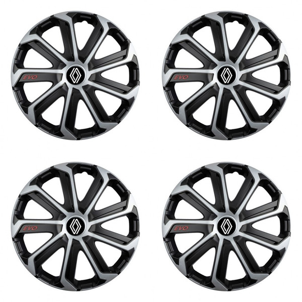 puklice pre  Renault (nové logo) 14 Evo black&silver