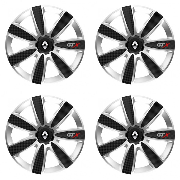 puklice pre  Renault (staršie logo) 16 GTX CARBON silver/black
