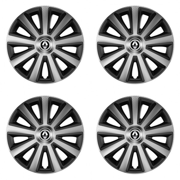 puklice pre  Renault (staršie logo) 16 Aviator carbon silver&black