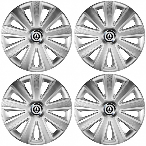 puklice pre  Renault (staršie logo) 16 Aviator carbon RC 16 silver