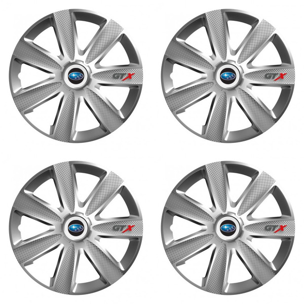 puklice pre  Subaru 16 GTX CARBON silver