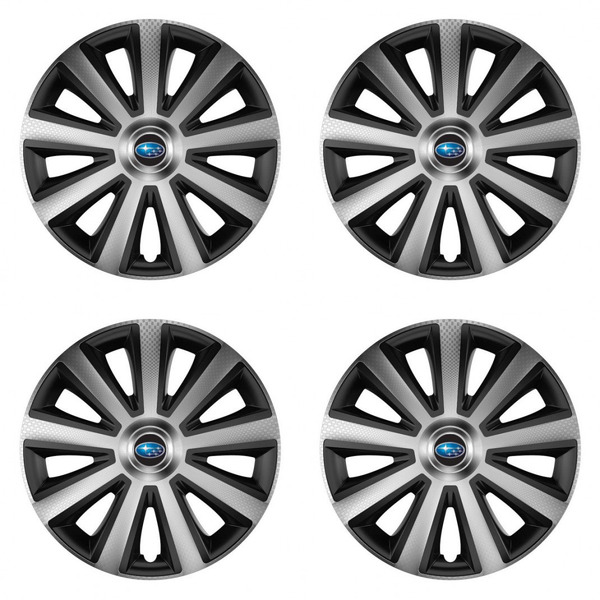 puklice pre  Subaru 16 Aviator carbon silver&black