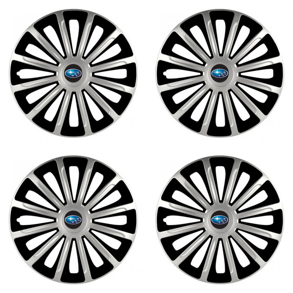 puklice pre  Subaru 15 TREND silver and black