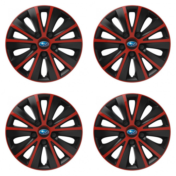 puklice pre  Subaru 16 RAPIDE red and black