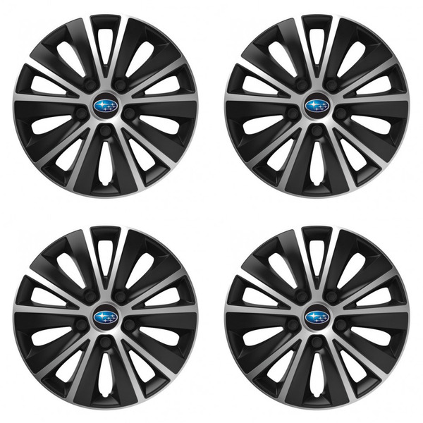 puklice pre  Subaru 16 RAPIDE silver and black