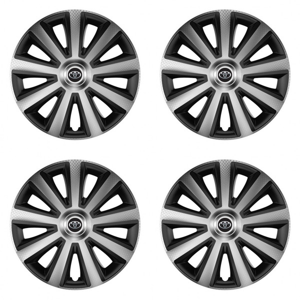 puklice pre  Toyota 14 Aviator carbon silver&black