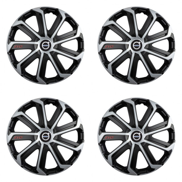 puklice pre  Volvo (čierne) 16 Evo black&silver