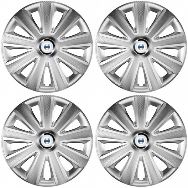 puklice pre  Volvo (biele) 14 Aviator carbon RC silver