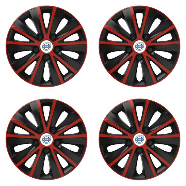 puklice pre  Volvo (biele) 14 RAPIDE red and black