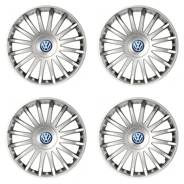 puklice pre  VW (modré) 15 CRYSTAL silver