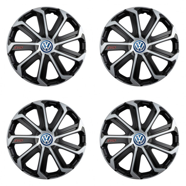 puklice pre  VW (modré) 15 Evo black&silver